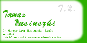 tamas musinszki business card